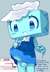 dandy's_world dandys_world dress dress_lift futa futanari futanari_only penis precum precum_drip solo solo_futa solo_futanari tisha_(dandy's_world) tissue_box
