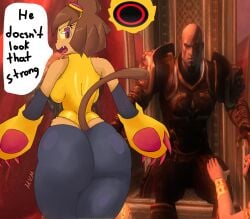 2d ass ass_bigger_than_head ass_focus ass_grab ass_up ass_visible_through_thighs asshole butt butt_focus fanart gameover gameoverse god_of_war idk_what_to_tag_it kit_(gameoverse) kit_bodega kratos tagme unknown_artist