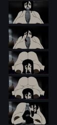 bedroom chubby_female cock_worship comic creepy cum deepthroat fellatio female_on_top huge_breasts huge_cock hugging_penis kaios korbaen large_ass large_tongue larger_female licking_penis long_penis looking_at_viewer monster_girl nightmare_fuel nightmare_waifu orgasm_denial paizuri paizuri_lead_by_female penis_expansion pov pulling_down_pants rule34 tonguejob under_covers veiny_penis wide_hips