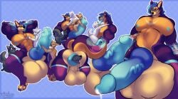abs absurd_res anal anal_vore animal_genitalia animal_penis anthro anus balls big_balls big_butt big_muscles big_pecs big_penis biped broad_shoulders butt canid canine canine_genitalia canine_penis canis chest_tuft cock_vore deity digital_drawing_(artwork) digital_media_(artwork) dragon foursome fur genitals glowing glowing_eyes group group_sex hair hi_res huge_balls huge_muscles huge_pecs huge_penis huge_thighs humanoid_genitalia humanoid_penis hybrid hybrid_genitalia hybrid_penis hyper hyper_balls hyper_genitalia hyper_penis knot knotted_penis long_tail male male_anthro mammal multi_tail multicolored_body multicolored_fur muscular muscular_anthro muscular_arms muscular_legs muscular_male muscular_thighs mythological_creature mythological_scalie mythology nude oral_vore pecs penile penis puffy_anus royalty scalie sex sheath solo soules_(character) tail tall tattoo thick_arms thick_neck thick_thighs tuft voidyy vore wolf