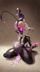 abdominal_bulge anal android andromorph andromorph/male andromorph_anthro anthro anus balls biped black_balls black_body bodily_fluids cat_tail clitoris clitoris_piercing cum cum_drip cum_from_vagina cum_in_mouth cum_in_vagina cum_inflation cum_inside cum_on_balls cum_on_face cum_splatter dripping duo ear_piercing erection fauxpaw fellatio genital_fluids genital_piercing genital_raphe genitals grey_body hi_res humanoid_genitalia humanoid_vulva inflation intersex intersex/male intersex_anthro jack_mulroney long_ears long_tongue machine male male_anthro oral penile penis piercing pink_body pink_penis protogen raphe_(anatomy) rimming rimming_andromorph robot robot_anthro robotic_arm scrotal_raphe sex shark_tail sitting smile submissive submissive_andromorph submissive_intersex tongue translucent translucent_penis vulva