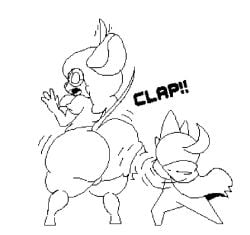 1boy 1girls 2022 ass_slap butt_slap chuckforestlewd clapping_ass clapping_cheeks female gwen_martin male male/female mouse mouse_girl pixel_art rodent slapping_butt thick_ass