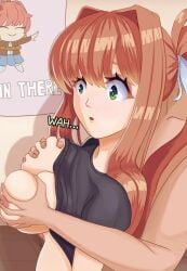 doki_doki_literature_club groping_breasts monika_(doki_doki_literature_club) moritaris tits_out