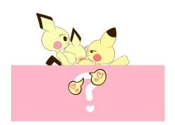 2021 anthro anthro_on_anthro breast_play breasts censor_bar censored female generation_1_pokemon generation_2_pokemon heart_symbol hi_res k-10 larger_female male male/female nintendo pichu pikachu pokemon pokemon_(species) sex simple_background size_difference smaller_male titfuck white_background
