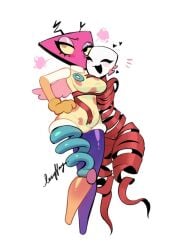 2female 2girls breasts gangle_(tadc) gangle_(the_amazing_digital_circus) the_amazing_digital_circus thick thick_thighs thighs touching_breast zooble_(tadc) zooble_(the_amazing_digital_circus)
