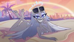 ass beach big_ass bikini confident emily_(hazbin_hotel) hazbin_hotel metalhead97 sexy sexy_pose