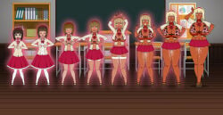 ass ass_expansion bimbo bimbofication brainwashing breast_expansion breast_growth breast_growth_(enlargement) breasts female gyaru hair_growth identity_death kisekae large_ass large_breasts tan thick_thighs transformation transformation_sequence wide_hips