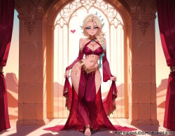1girl 1girls ai_generated blush breasts breasts, bunilew camel_toe cameltoe cleavage clothed clothed_female curvy desert female female_focus female_only focus frozen fully_clothed harem harem_outfit large_breasts nipples nipples_covered nipples_visible_through_clothing pussy sfw solo solo_female solo_focus teeth tight_clothes tight_clothing uncensored