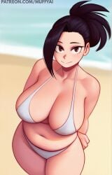 1girls ai ai-created ai_art ai_assisted ai_generated breasts dark_hair female huge_breasts mature_female momo_yaoyorozu my_hero_academia