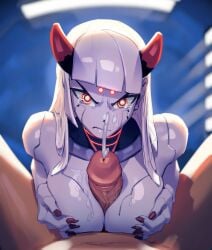 1boy 1boy1girl 1girls 2d ai_generated android angry angry_expression angry_face annoyed annoyed_expression cum cum_on_breasts cum_on_face femsub forced overwatch paizuri robot robot_girl robot_humanoid shion_(overwatch) solo solo_female