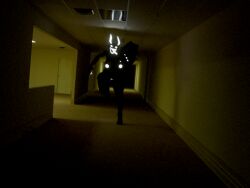 3d_(artwork) 4:3 backrooms_creature digital_media_(artwork) drop_ceiling female larger_female navijanthebat running running_towards_viewer size_difference smiler_(psychojohn2) smiler_(the_backrooms) solo tall the_backrooms tongue tongue_out