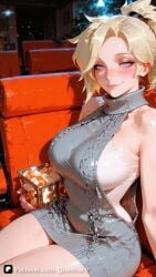 1girls ai_generated ass ass_focus big_ass big_breasts blush breasts closed clothes clothing female female_focus large_ass large_breasts light-skinned_female light_skin looking_at_viewer mercy overwatch pussy sexy sexy_body sexy_female sexy_pose younger_female