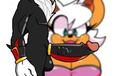 1boy 1boy1girl 1girls anthro big_breasts big_penis black_fur cock_ring erection horaco male_focus rouge_the_bat shadow_the_hedgehog sonic_(series) thehoraco