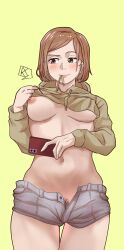 1girls 2d 2d_(artwork) 2d_artwork aldwelter almost_naked almost_nude areolae bare_belly bare_breasts bare_hands bare_hips bare_legs bare_midriff bare_navel bare_nipples bare_skin bare_thighs bare_tits bare_torso belly belly_button blush blush_face blushing_female blushing_lines breasts brown-eyed_female brown-haired_female brown_eyebrows brown_eyes brown_hair busty busty_female busty_girl busty_teen closed_mouth_smile curvaceous curvaceous_body curvaceous_female curvaceous_figure curvaceous_hips curvaceous_teen curvy curvy_body curvy_female curvy_figure curvy_hips curvy_teen digital digital_art digital_drawing digital_drawing_(artwork) digital_media digital_media_(artwork) exposed_belly exposed_breasts exposed_hips exposed_legs exposed_midriff exposed_navel exposed_nipples exposed_skin exposed_thighs exposed_torso exposing exposing_breasts exposing_chest exposing_nipple exposing_self female female_focus female_only female_pubic_hair fingers green_background groin high_resolution high_school_student highres hip_dips hourglass_figure jujutsu_kaisen kugisaki_nobara large_breasts lean_figure legs_closed legs_together lips midriff mostly_nude naked naked_female naked_woman narrow_waist navel nearly_nude nipples nude nude_female nudity parted_bangs practically_nude presenting_breasts pubes pubes_exposed pubic_hair pussy_hair school_girl short_hair shorts showing_breasts showing_chest showing_nipple simple_background slender_body slender_waist slim_waist smile smiley_face smiling solo sparse_pubic_hair standing teen_girl teenage_girl teenage_nipples teenage_pussy teenage_tits teenager thick_thighs thigh_gap thighs thighs_together uncensored uncensored_breasts uncensored_nipples underboob upper_body wide_hips young_female young_woman
