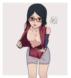 1girls 2d 2d_(artwork) 2d_artwork aldwelter areolae belly belly_button black-haired_female black_hair blush blush_face blushing_at_viewer blushing_female blushing_lines boruto:_naruto_next_generations breasts closed_mouth_smile collarbone digital digital_art digital_drawing digital_drawing_(artwork) digital_media digital_media_(artwork) exposing exposing_breasts exposing_chest exposing_nipple exposing_self female female_focus female_only fingers high_resolution highres lean_figure leaning_forward leanning looking_at_viewer medium_breasts medium_hair midriff narrow_waist naruto_(series) navel nipples parted_bangs petite petite_body petite_breasts petite_female petite_girl petite_tits presenting_breasts sarada_uchiha short_black_hair shorts shoulders showing_breasts showing_chest showing_nipple simple_background slender_body slender_waist slim_waist smile smiley_face smiling smiling_at_viewer solo standing teen_girl teenage_girl teenage_nipples teenage_tits teenager thigh_gap thighs tongue tongue_out uncensored uncensored_breasts uncensored_nipples upper_body white_background young_female young_woman