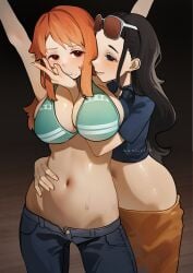 2d 2d_(artwork) 2d_artwork 2girls adult adult_female ak4ci arm_above_head arm_around_partner arm_around_waist arm_between_breasts arm_up armpits arms_above_head arms_up assertive_female bare_armpits bare_arms bare_belly bare_chest bare_hands bare_hips bare_midriff bare_navel bare_shoulders bare_skin belly belly_button big_breasts black-haired_female black_background black_hair blue-eyed_female blue_eyes blush blush_face blushing_at_another blushing_at_partner blushing_female breasts busty busty_female busty_girl cleavage clothing collarbone curvaceous curvaceous_body curvaceous_female curvaceous_figure curvaceous_hips curvy curvy_body curvy_female curvy_figure curvy_hips dark_background digital digital_art digital_drawing digital_drawing_(artwork) digital_media digital_media_(artwork) dominant_lesbian exposed_armpits exposed_arms exposed_belly exposed_chest exposed_hips exposed_midriff exposed_navel exposed_shoulders exposed_skin female female_focus female_only fingernails fingers ginger ginger_hair hand_above_head hand_on_another's_belly hand_on_another's_face hand_on_another's_stomach hand_on_belly hand_on_face hand_on_stomach hand_up hands_above_head hands_up high_resolution highres hourglass_figure huge_boobs huge_breasts large_boobs large_breasts large_breasts_lesbian lean_figure lesbian_domination lesbian_focus lesbian_only lesbian_pleasure lesbians_naked long_hair looking_at_viewer mature mature_female midriff multiple_females multiple_girls mutual_yuri nami_(one_piece) narrow_waist navel nico_robin one_piece orange-eyed_female orange-haired_female orange_eyebrows orange_eyes orange_hair orange_hair_female parted_lips plump_breasts post-timeskip profile shiny_belly shiny_breasts shiny_skin shoulders sidelocks simple_background slender_body slender_waist slim_waist smile smiley_face smiling smiling_at_another smiling_at_partner standing submissive_lesbian sunglasses sunglasses_on_forehead sunglasses_on_head upper_body wide_hips yuri