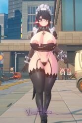 1girls 3d areola areola_slip areolae areolae_slip arm_stockings big_ass big_breasts big_thighs black_hair breasts casual_exposure choker elf_ears ellen_joe emotionless_female exposed_ass exposed_nipples female female_focus female_only game_mod glasses hairy_pussy longer_than_10_seconds maid maid_headdress maid_outfit maid_uniform midriff mod nipples_visible_through_clothing no_sound painted_nails partially_clothed partially_nude red_eyes red_hair shark_girl shark_humanoid shark_tail shark_teeth sharp_teeth shorter_than_30_seconds stockings_thigh_highs tagme thick_thighs thong uncensored unusual_anatomy unusual_teeth vertical_video victoria_housekeeping video voidhero walking watermark zenless_zone_zero