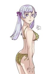 1girls 2d 2d_(artwork) 2d_artwork aldwelter alternate_version_at_source alternate_version_available ass back back_dimples bare_arms bare_back bare_belly bare_chest bare_hands bare_hips bare_legs bare_midriff bare_shoulders bare_skin bare_thighs belly bikini bikini_bottom bikini_top black_clover breasts busty busty_female busty_girl busty_teen collarbone digital digital_art digital_drawing digital_drawing_(artwork) digital_media digital_media_(artwork) dimples_of_venus exposed_arms exposed_back exposed_belly exposed_chest exposed_hips exposed_legs exposed_midriff exposed_shoulders exposed_skin exposed_thighs female female_focus female_only fingers green_bikini green_bikini_bottom green_bikini_top green_swimsuit green_swimwear hair_ribbon hair_tie halterneck hand_on_leg hand_on_own_leg hand_on_own_thigh hand_on_thigh head_tilt high_resolution highres lean_figure long_hair looking_at_viewer looking_sideways looking_to_the_side median_furrow medium_breasts midriff more_at_source narrow_waist noelle_silva purple-eyed_female purple_eyes purple_hair_ribbon purple_hair_tie purple_ribbon ribbon shoulders sideboob silver-haired_female silver_hair silver_hair_female simple_background slender_body slender_waist slim_waist solo standing string_bikini swimsuit swimwear teenage_tits thighs tilted_head upper_body violet-eyed_female violet_eyes white_background