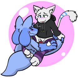 1:1 2025 3_toes 4_fingers alpha_channel anthro anthro_on_anthro anthro_penetrated anthro_penetrating anthro_penetrating_anthro biped black_clothing black_hoodie black_topwear blue_body blue_ears blue_eyes blue_fur blue_markings blue_tail blush blush_lines bottomless bottomless_anthro bottomless_female bubble canid canine clitoris closed_eyes clothed clothed/nude clothed_anthro clothed_female clothed_sex clothing digital_drawing_(artwork) digital_media_(artwork) duo face_to_face fan_character feet felid feline female female_on_top female_penetrated fingers footwear from_front_position fur fur_markings generation_1_pokemon generation_4_pokemon genitals green_eyes hand_on_leg heterochromia hood hoodie inner_ear_fluff interspecies legendary_pokemon legwear looking_at_another looking_at_partner looking_pleasured male male/female male_on_bottom male_penetrating male_penetrating_female mammal markings mastery_position mew_(pokemon) motion_lines multicolored_tail nintendo nude nude_anthro nude_male on_bottom on_top open_mouth pattern_clothing pattern_legwear penetration penile penile_penetration penis penis_in_vagina pink_clitoris pink_vulva pokemon pokemon_(species) purple_clothing purple_footwear purple_socks purple_stripes red_blush red_penis rhenny_(rhennydark) riolu semi-anthro sex simple_background sitting sitting_on_another socks spikes spikes_(anatomy) striped_body striped_clothing striped_fur striped_legwear striped_markings striped_tail stripes tail tail_markings toes topwear transparent_background trout_(artist) tuft two_tone_tail vaginal_penetration vulva white_body white_ears white_fur white_inner_ear white_inner_ear_fluff white_spikes white_tail yuki_(side_b)