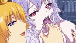 2girls animated areolae artist_name bangs black_choker black_nails blush boosette bowsette breast_grab breasts breasts_out choker collar crown deep_skin dress eyebrows_visible_through_hair fangs fingernails frilled_collar frilled_dress frills genderswap grabbing grabbing_from_behind jewelry large_breasts long_hair long_tongue looking_at_viewer mario_(series) mini_crown multiple_girls nail_polish new_super_mario_bros._u_deluxe nintendo nipples ocarinaotw open_mouth paid_reward pale_skin patreon_reward purple_tongue red_eyes saliva sharp_fingernails sharp_teeth smile spiked_collar spikes strapless studded_choker super_crown teeth tongue tongue_out white_dress yuri