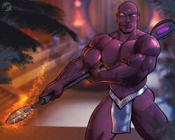 1boy actor alien bald bald_male blitzturner celebrity christopher_judge dark-skinned_male dark_skin loincloth male male_only melanin muscles muscular muscular_male posing pubic_hair solo solo_male stargate stargate_sg-1 teal'c