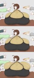 0ucoulyqkf7rbwp_(artist) 1girls anger_vein annoyed breast_expansion breasts_bigger_than_head breasts_bigger_than_torso bursting_breasts feeding female food-induced_growth growth hyper hyper_breasts massive_breasts multiple_images short_hair tagme
