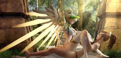 3d alternate_costume artist.jessica blonde_hair blue_eyes brigitte mercy overwatch winged_victory_mercy yuri