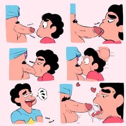 2boys age_difference aosb_(artist) autofellatio big_penis black_hair blowjob_face blue_shirt bottomless cheek_bulge cock_gobble cock_hungry cum_dripping_down_chin cum_hungry cum_in_mouth cum_on_tongue cum_string erect_penis erection facefuck fellatio gay gem_(species) giving_head going_down_on hand_on_head heart hearts holding_head irrumatio licking_penis looking_at_penis male male/male male_only mouth_open mouthful navel_gem older_dom_younger_sub older_penetrating_younger on_knees oral oral_sex orgasm_face orgasm_from_oral penis penis_in_mouth pink_shirt precum_bubble pubic_hair retracted_foreskin selfcest short_hair steven_quartz_universe steven_universe sucking_off sucking_self_off surprised swallowing_cum sweat sweatdrop testicles thick_penis time_paradox tongue_out vignette white_skin yaoi