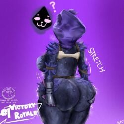 anthro anthro_only ass back_view bear big_ass big_breasts big_butt blastnsfw bodily_fluids breasts butt_grab clothing epic_games family_guy female fortnite fortnite:_battle_royale furry hand_on_butt huge_breasts huge_butt human large_ass mammal peter_griffin raven_team_leader rear_view smug sweat sweaty_butt thick_thighs wide_hips