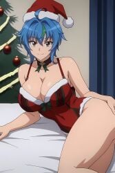 anime breasts christmas female girl high_school_dxd lingerie looking_at_viewer pinku.ai xenovia_quarta