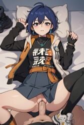 1boy 1boy1girl 1girls ai_generated belle_(zenless_zone_zero) flanofart laying_down laying_on_bed pussy sex tagme uncensored vaginal_penetration zenless_zone_zero