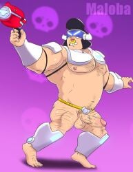 balls bara boner brawl_stars bull_(brawl_stars) erection male male_only maloba muscles muscular nose_ring penis pompadour solo solo_male