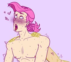 ahe_gao brown_eyes diamond_is_unbreakable freckles gay green_eyes jojo's_bizarre_adventure pink_hair reverse_cowgirl_position thatonegingerfromsp vento_aureo vinegar_doppio yoshikage_kira