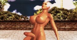 1futa 3d areolae balls belly belly_button blue_sky breasts brown_nipples brown_skin closed_eyes clouds cloudy_sky curvy cybercole360 dead_or_alive dead_or_alive_5 dead_or_alive_5_last_round erection eyelashes eyeliner eyes eyeshadow futa_only futanari head_up huge_breasts human human_only intersex large_penis leaning_back legs lips lipstick lisa_hamilton looking_up mouth muscular_futanari navel nude open_mouth outdoors outside penis pool poolside posing red_lipstick render short_hair silver_hair sitting sky solo stone_floor stone_wall tanned tanned_skin teeth tile_floor tiled_floor trees video_games xnalara xps