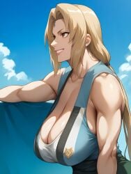 ai_generated anime argentina big_ass big_breasts big_butt bimbo blonde_hair female manga mature mature_female milf naruto naruto_(series) naruto_shippuden rxnbx selfie tsunade