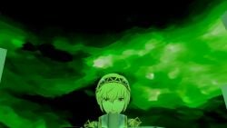 1boy aigis_(persona) android blowjob fellatio female green_sky persona_3 robot_girl shadow_(persona) shadow_aigis shadow_self_(persona) yellow_eyes