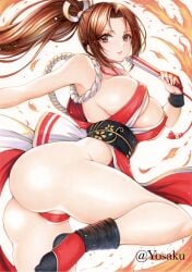 1girls ass big_ass big_breasts breasts brown_eyes brown_hair female huge_ass huge_breasts king_of_fighters large_ass large_breasts mai_shiranui solo solo_female thick_thighs thighs yosaku_vs_hina