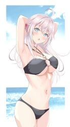 1girls alisa_mikhailovna_kujou alternate_version_available armpits big_breasts bikini bikini_bottom bikini_top blue_eyes cleavage female female_focus female_only huge_breasts kiniro_tofu light-skinned_female light_skin long_hair looking_at_viewer tokidoki_bosotto_russian_de_dereru_tonari_no_alya-san