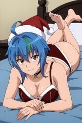 anime ass breasts christmas feet female girl high_school_dxd lingerie pinku.ai soles toes xenovia_quarta