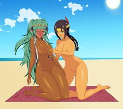 2girls ahe_gao anoneysnufftan applying_sunscreen asphyxiation banjo-kazooie beach beach_towel blue_eyes blush blushing_profusely breasts brown_hair crossover crying edasbild embarrassed embarrassed_nude_female eyes_rolling_back female female_only fire_emblem fire_emblem:_three_houses green_eyes green_hair hair_feather headdress humba_wumba humiliation imminent_death killer_lotion long_hair lotion mascara_tears massage mind_break murder native_american nintendo nipples nude ocean oil oiled orgasm peril punishment pussy rubbing sand seaside shiny_skin sky snuff sothis_(fire_emblem) source_request suffocation summer sunbathing sunscreen tan tanned tanned_female tanned_skin tongue_out towel