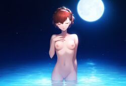 ai_generated atlus breasts female female_only female_protagonist_(persona_3) kotone_shiomi nai_diffusion naked nude persona persona_3 small_breasts solo stable_diffusion tagme water