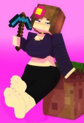 cute edit feet foot_fetish jenny_belle_(slipperyt) minecraft red_nails soles third-party_edit toes