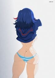 1girls asian asian_female ass black_hair blue_hair booty breasts breasts_out chummy_art female female_only human kill_la_kill matoi_ryuuko paag panties solo thick undressing