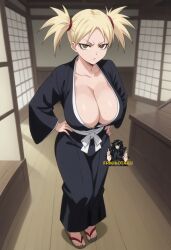 1girls ai_generated alternate_breast_size bleach:_the_thousand-year_blood_war female female_only hiyori_sarugaki huge_breasts sagging_breasts solo