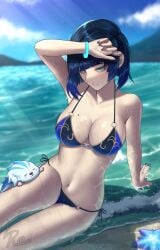 alternate_costume breasts female female_only genshin_impact l4st_resort solo swimsuit tagme yelan_(genshin_impact)