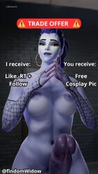 1futa 3d earrings findom fishnets futa_only futanari iceblueeyes3d lipstick meme nyl_widowmaker overwatch purple_hair solo solo_female trade_offer widowmaker