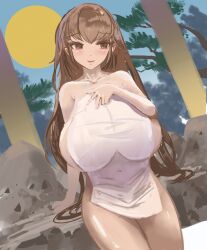 1girls big_boobs big_breasts big_tits boobs breasts breasts_bigger_than_head female hot_spring masamasa only_female original smile tits