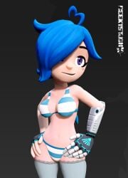 3d 3d_(artwork) blue_hair deekystjohn lingerie robotic_arm sfm smg4 smirking_at_viewer tari_(smg4)