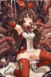 ai_generated amber_(genshin_impact) cum cum_drip cum_in_mouth cum_in_pussy cum_inside cum_on_body cum_on_breasts cum_on_face flanofart genshin_impact tagme tentacle tentacle tentacle_sex