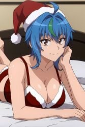 anime breasts christmas female girl high_school_dxd lingerie looking_at_viewer pinku.ai xenovia_quarta